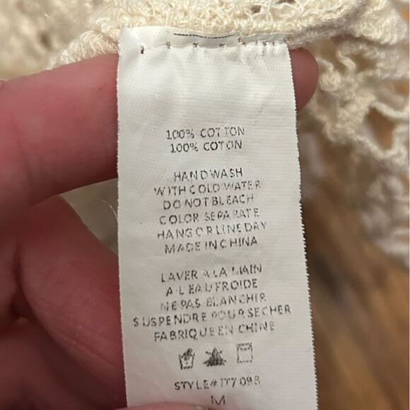 Phase One White Cotton Scalloped Crochet Lace Tank Top - Picture 6 of 10